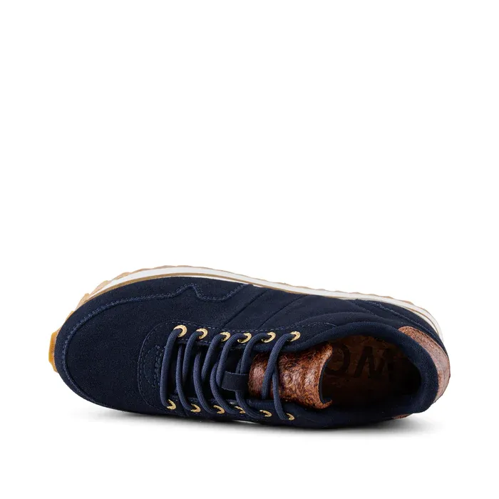 Woden Nora 111 Suede Plateau Dark Navy Sneaker