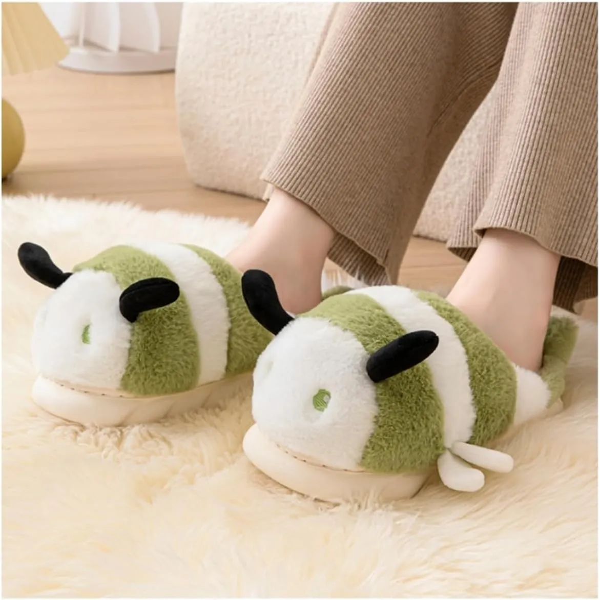 Women and men's cotton slippers, animal slippers, warm and non slip, holiday gifts