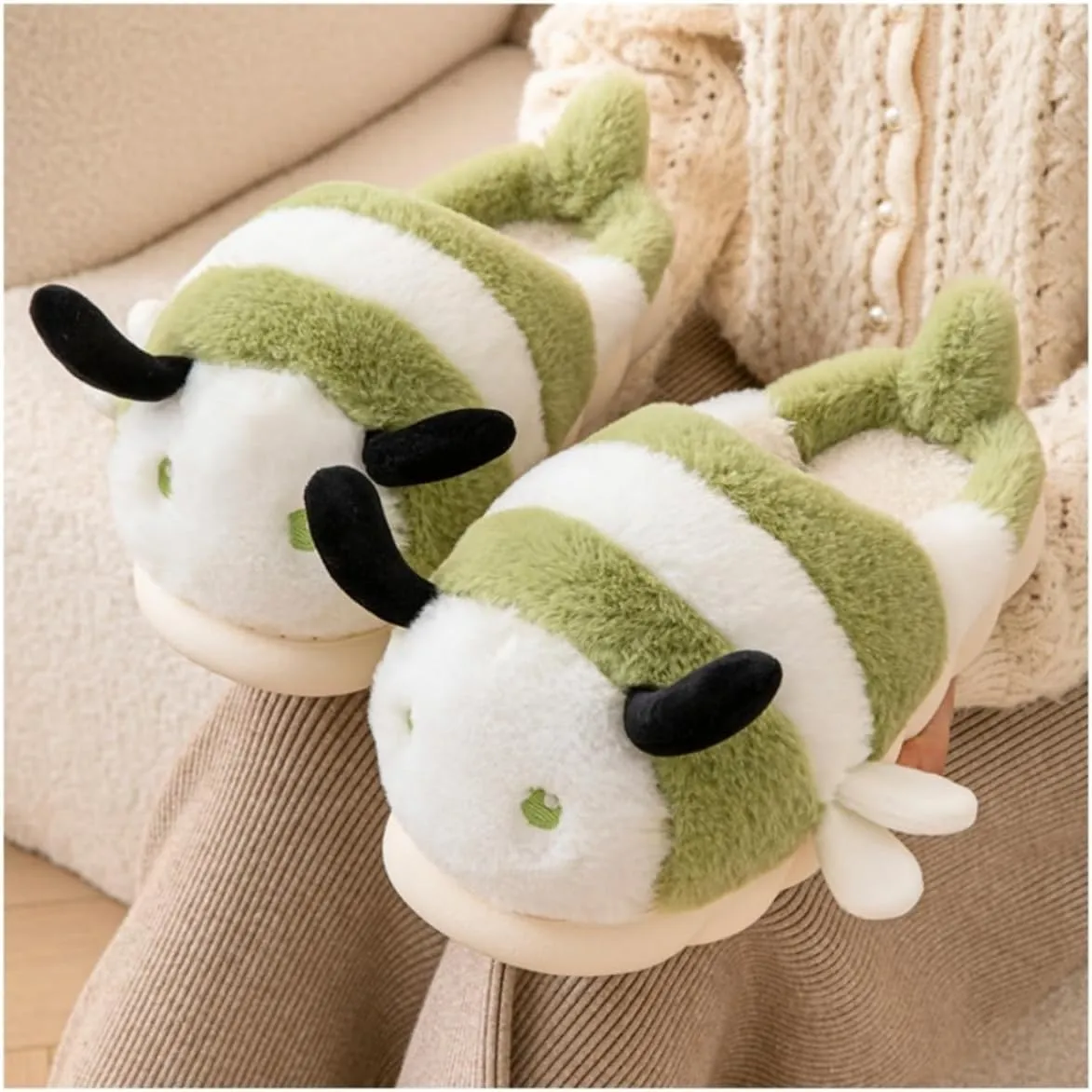 Women and men's cotton slippers, animal slippers, warm and non slip, holiday gifts