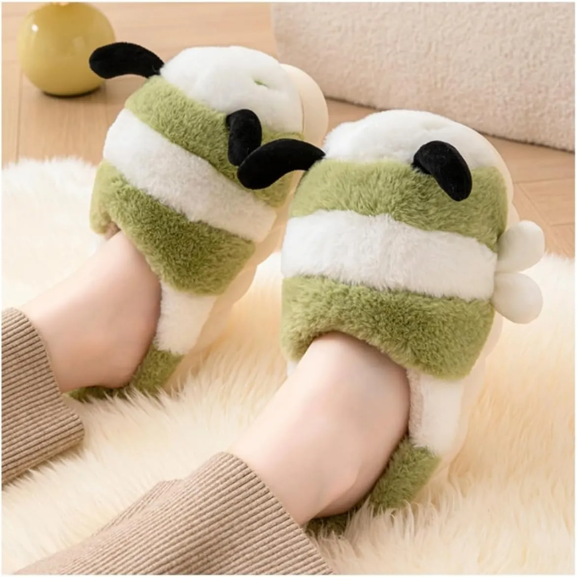 Women and men's cotton slippers, animal slippers, warm and non slip, holiday gifts