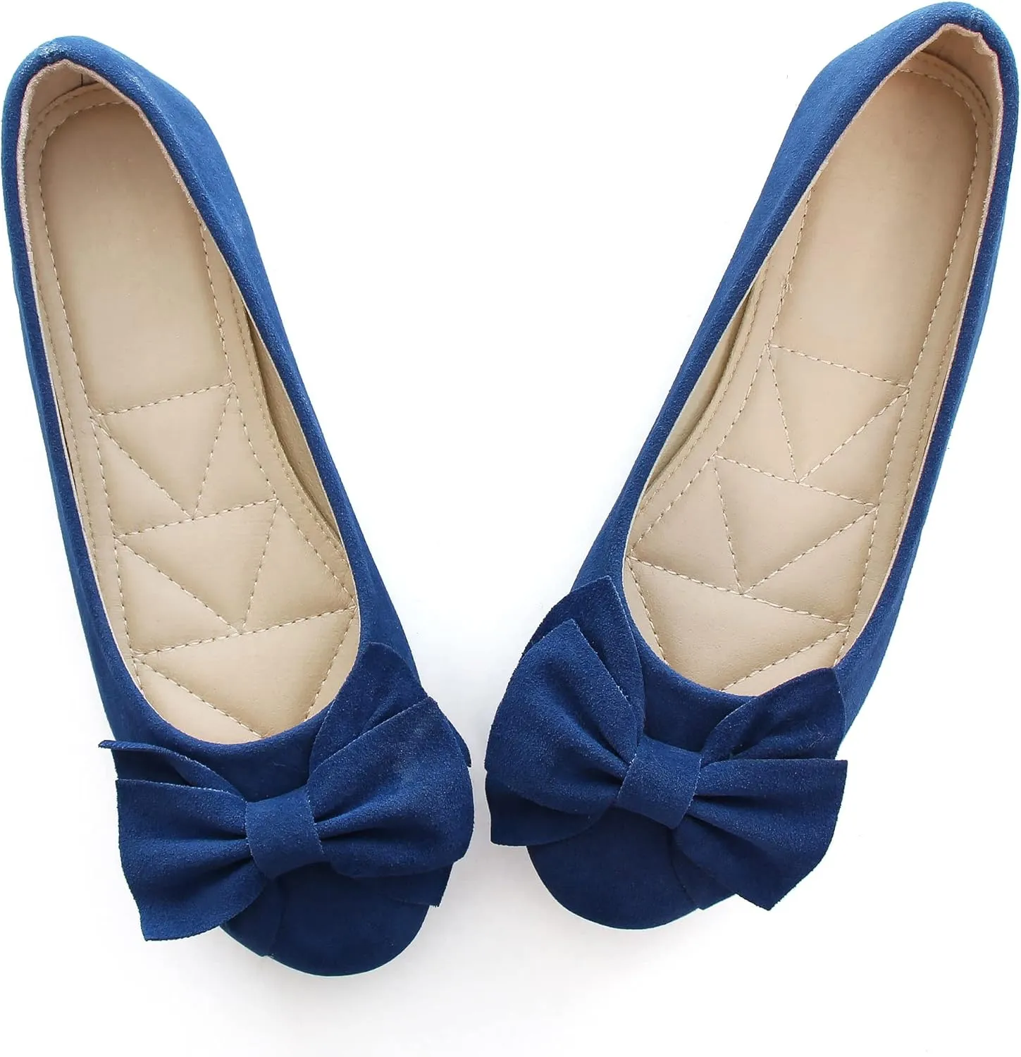 Women Classy Cute Bow-Knot Ballet Flats Round Toe Daily Cozy Comfort Slip on Flat Shoes