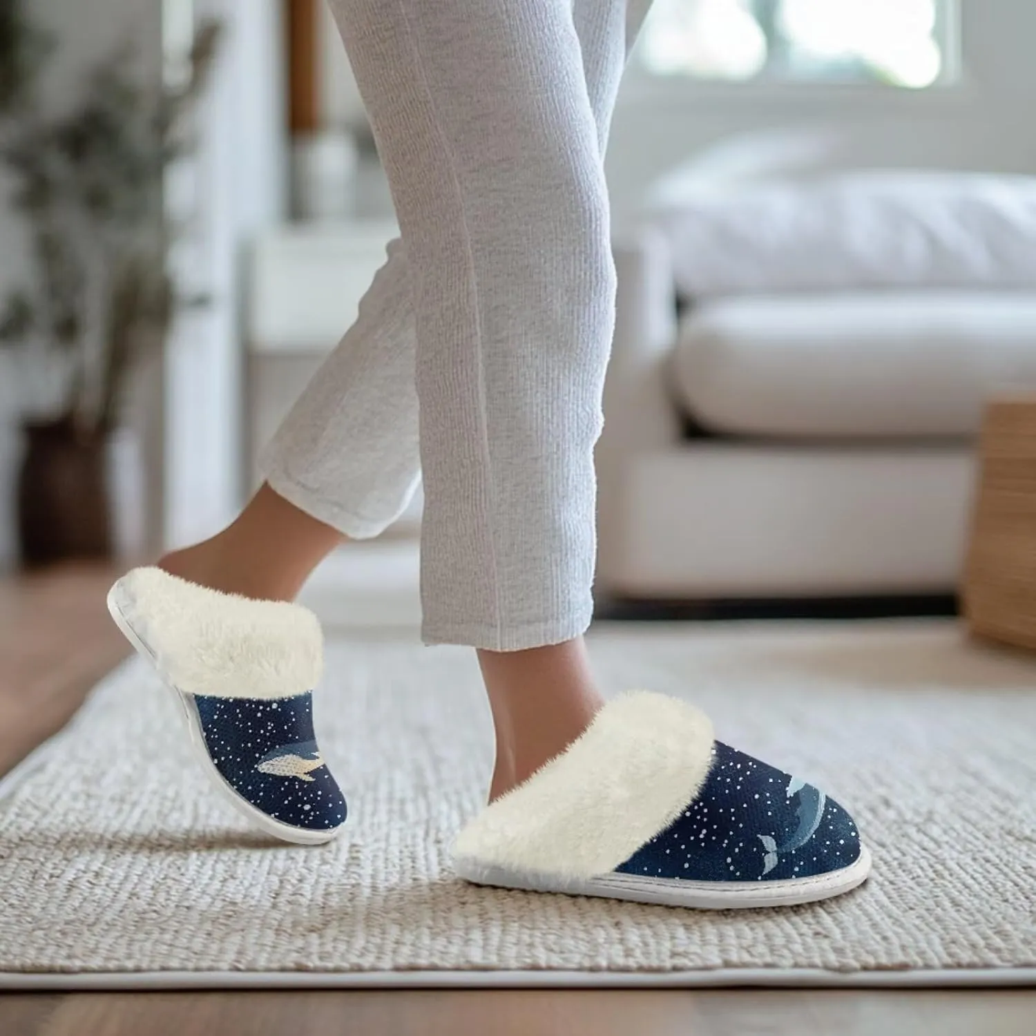 Women Men Slipper Fuzzy Slippers Lightweight House Slipper Non-slip Casual Slippers Indoor Shoes