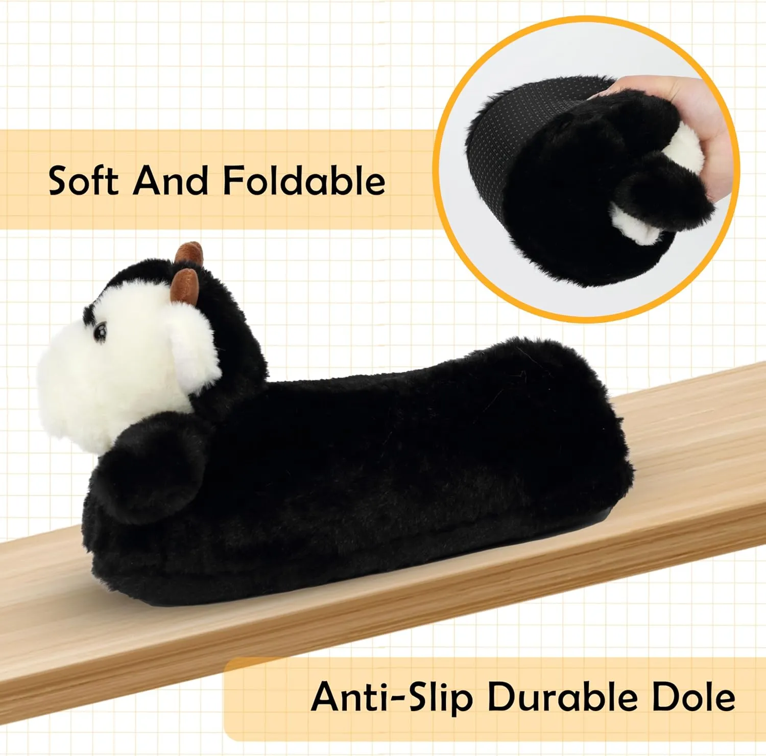 Women Unicorn Animal Slippers Slip-On Memory Foam Anti-Skid House Shoes Cute Fuzzy Cartoon Christmas Gifts