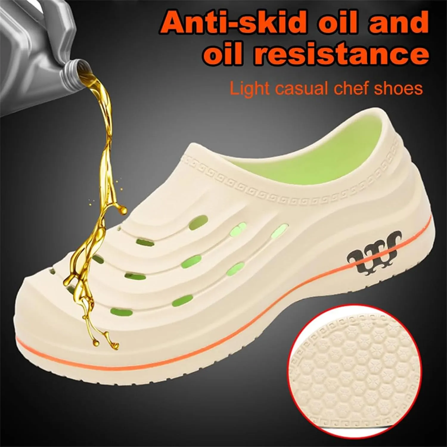 Womens Armadillo Clogs Unisex Healthy Non-Slip Oil Resistant Chef Shoes Arch Support Waterproof Comfort Garden Shoes Breathable Closed Toe Sandals