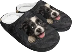 Womens Autumn Cozy&Warm Printed Slipper with Dog Grippers Cozy and Fun House Slippers for Women