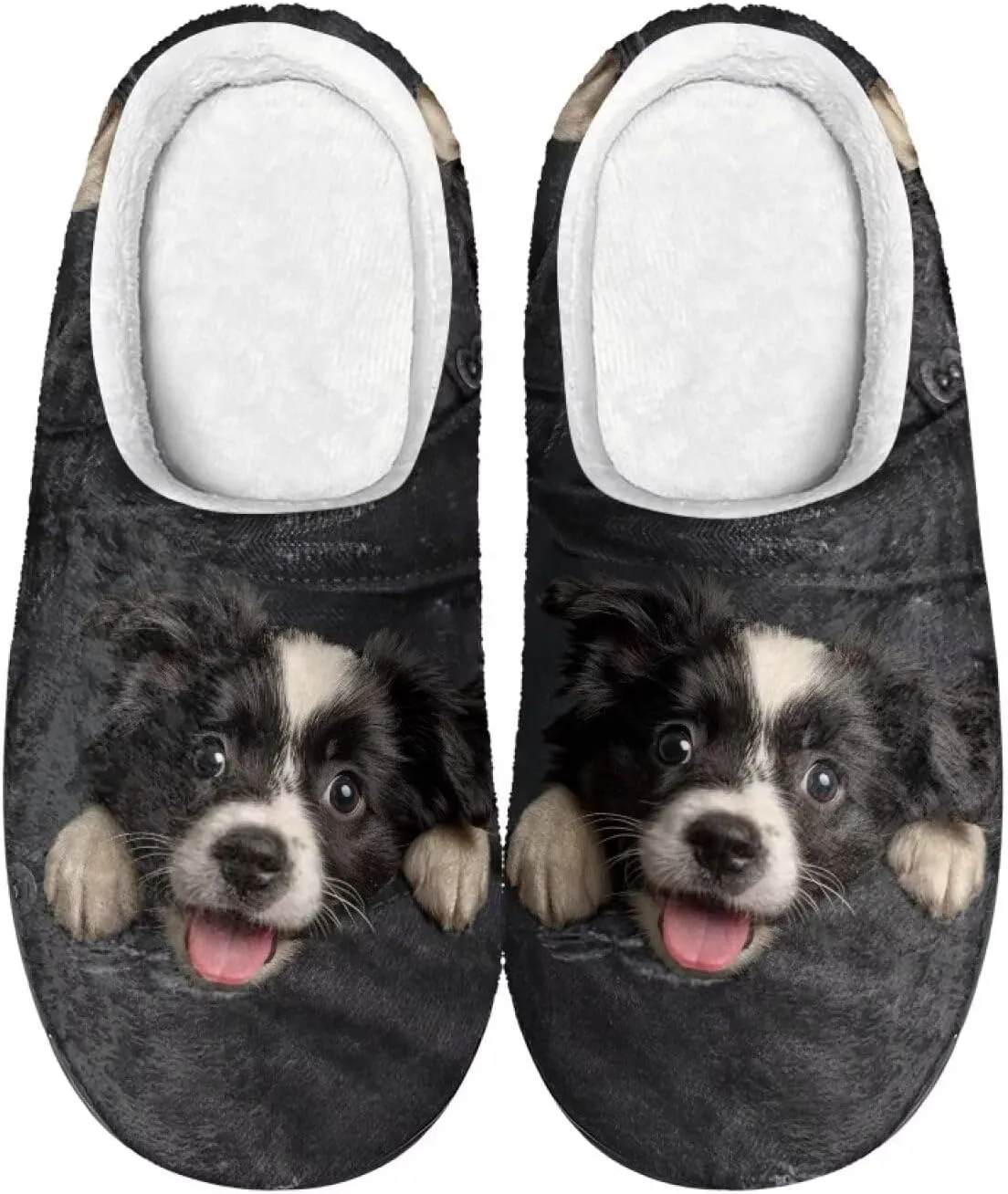 Womens Autumn Cozy&Warm Printed Slipper with Dog Grippers Cozy and Fun House Slippers for Women