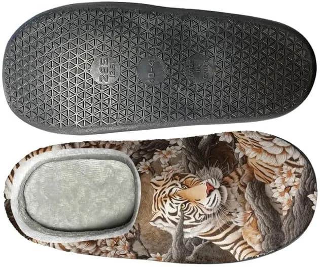 Women's Butterfly Comfy Slipper Anti Slip Hawaii Mandala Plush Bedroom Shoes Winter Warm Non-Slip On House Shoes