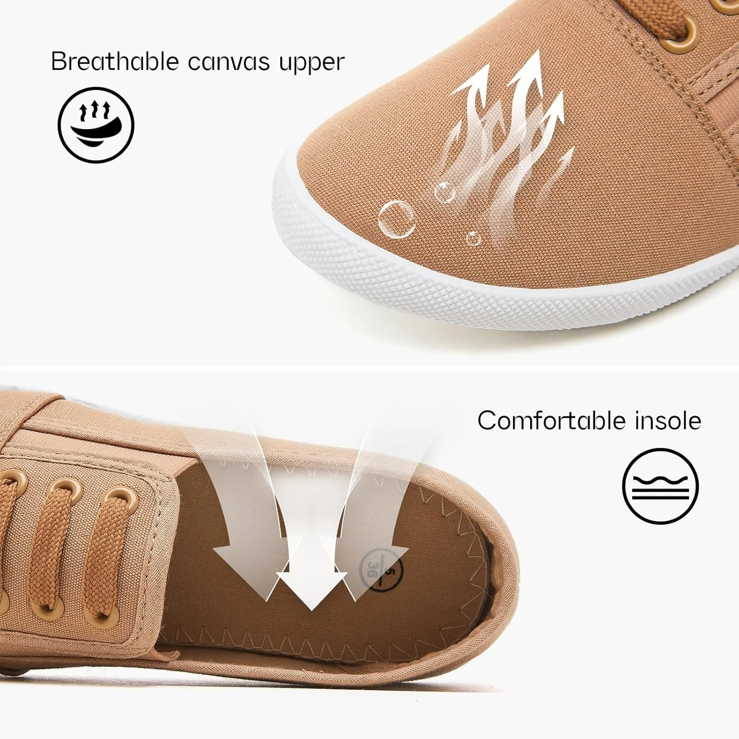 Women's Canvas Slip On Sneakers - Casual Walking Shoes, Non Slip Work Shoes