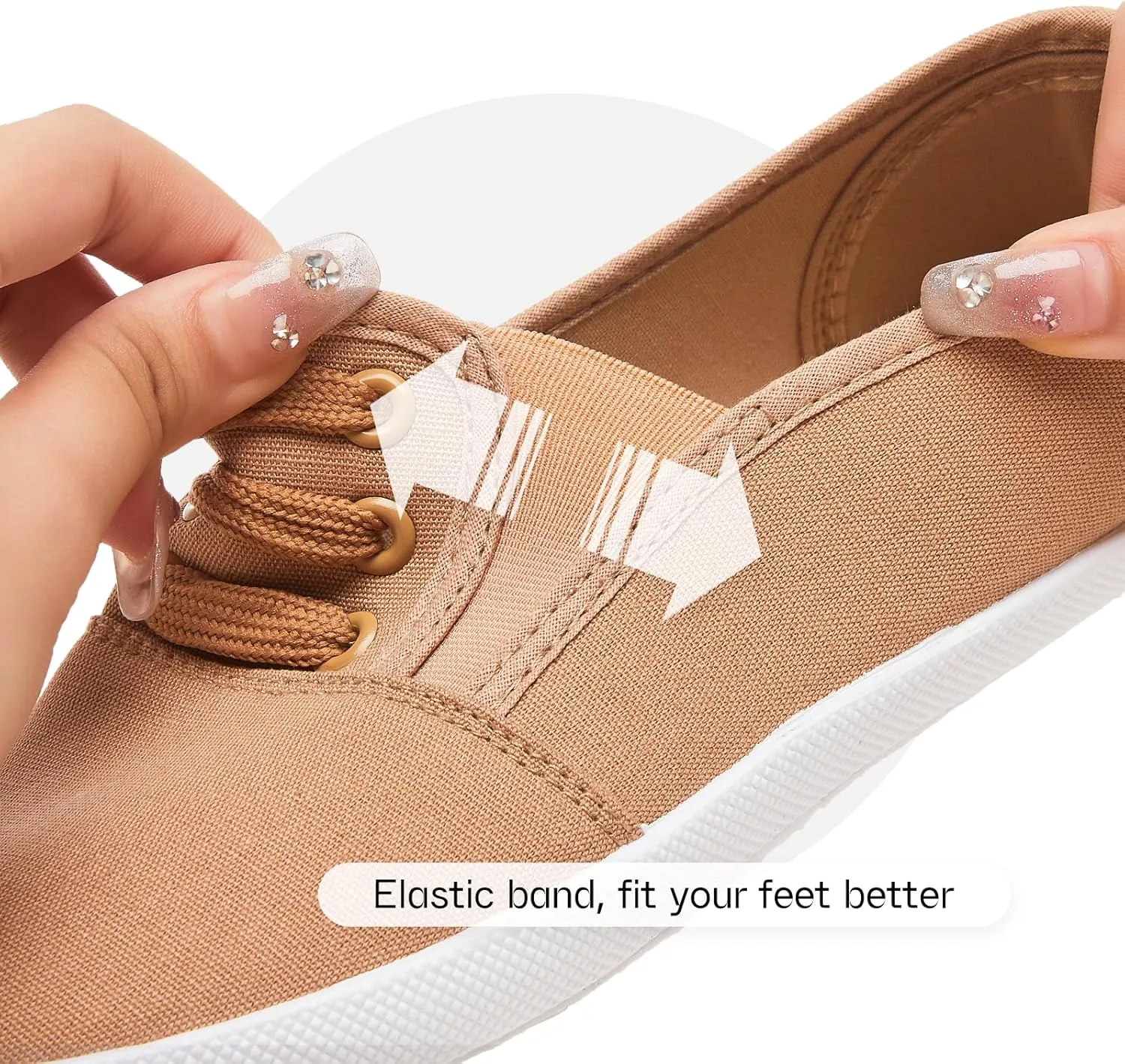 Women's Canvas Slip On Sneakers - Casual Walking Shoes, Non Slip Work Shoes