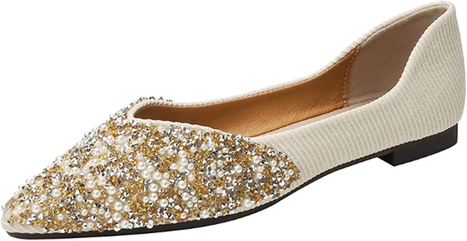 Women's Classic Bow-Knot Square Toe Ballerina Ballet Flats Slip on Dress Party Flat Shoes