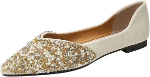 Women's Classic Bow-Knot Square Toe Ballerina Ballet Flats Slip on Dress Party Flat Shoes