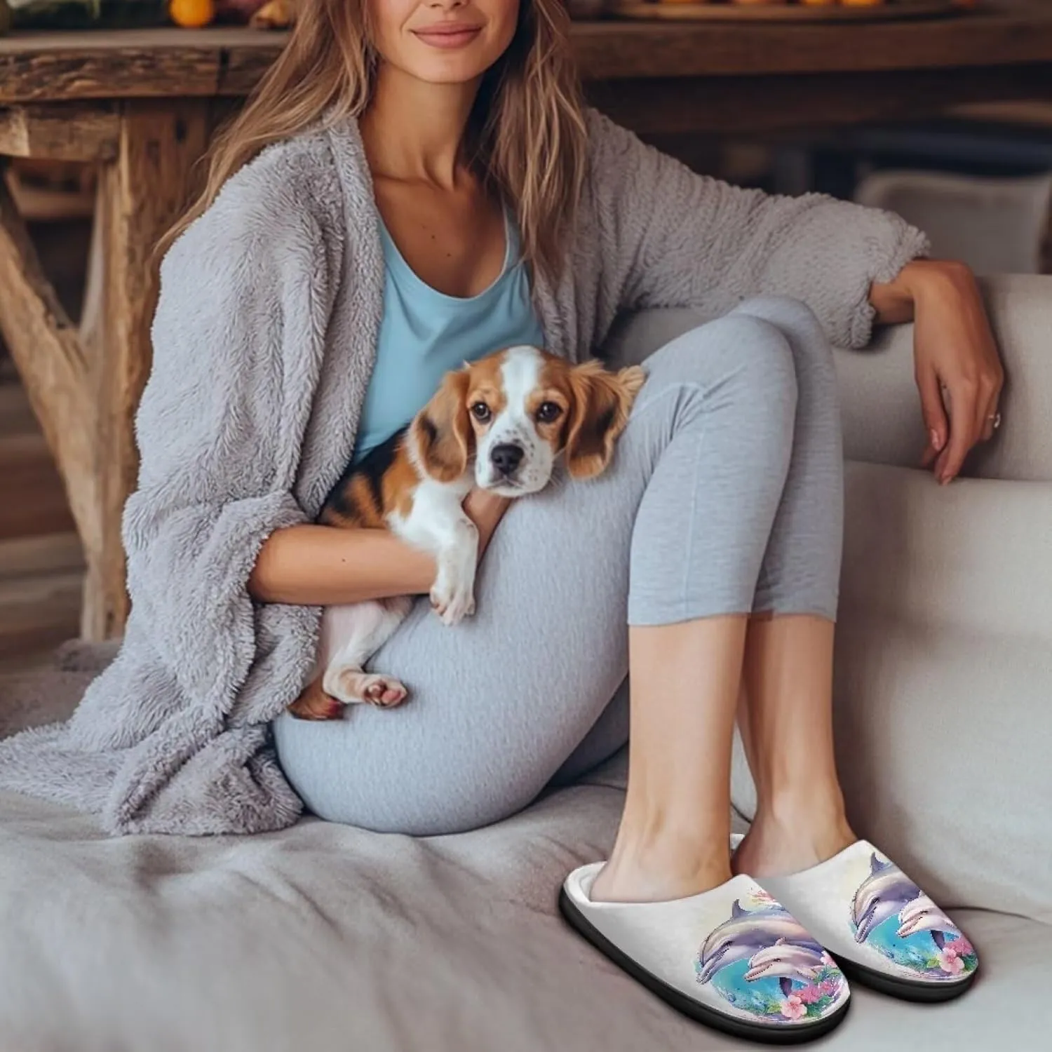 Women's Cotton Slipper Warm Cozy Fuzzy Furry Winter Slipper Non-Slip Plush House Slipper for Women US 3-13