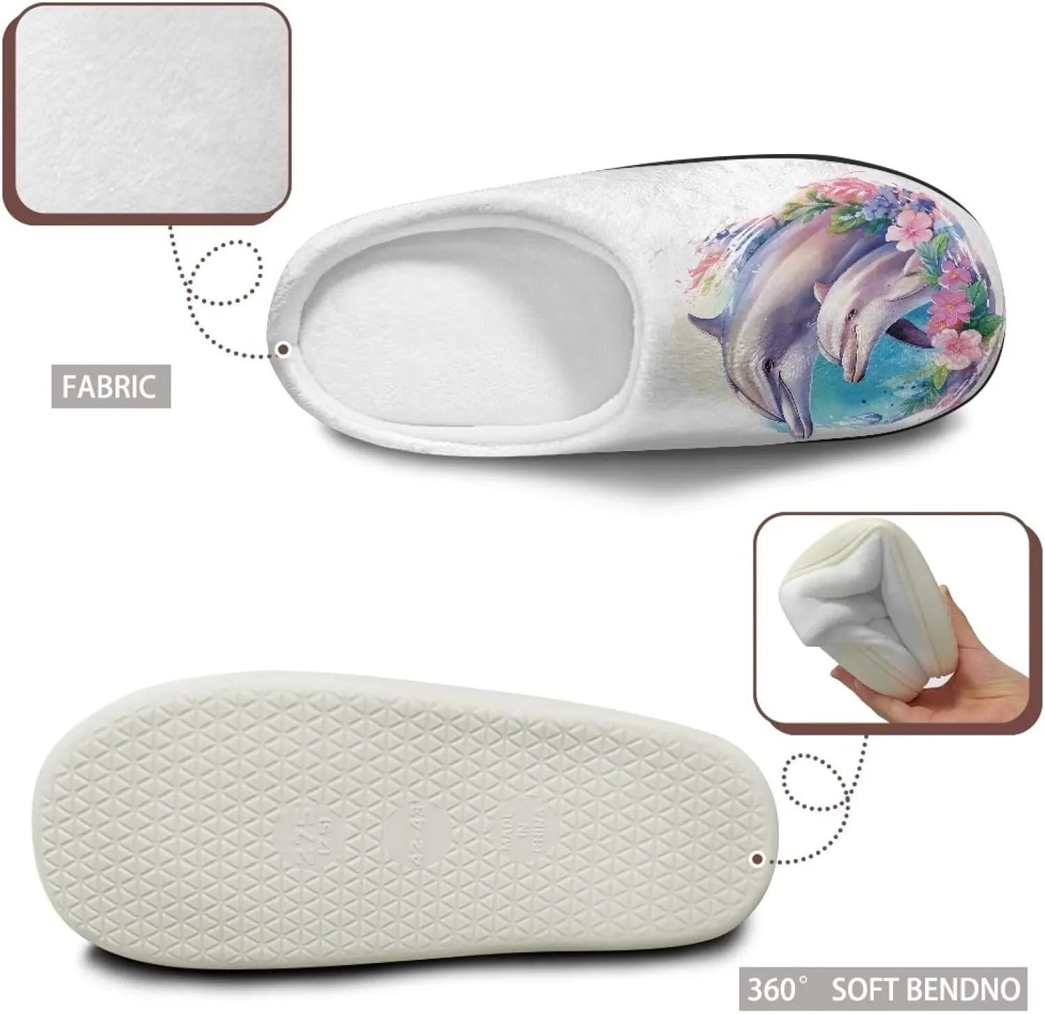 Women's Cotton Slipper Warm Cozy Fuzzy Furry Winter Slipper Non-Slip Plush House Slipper for Women US 3-13