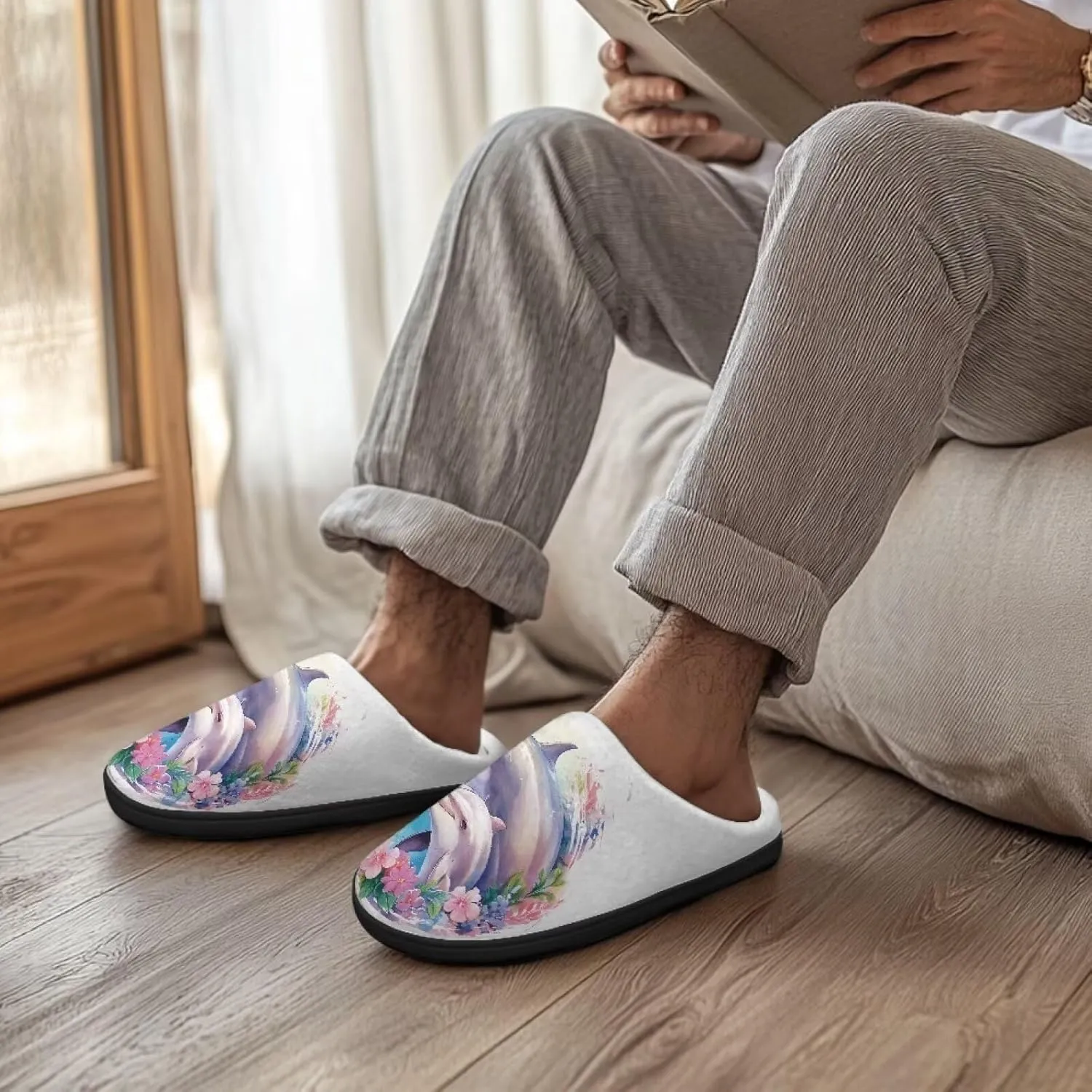 Women's Cotton Slipper Warm Cozy Fuzzy Furry Winter Slipper Non-Slip Plush House Slipper for Women US 3-13
