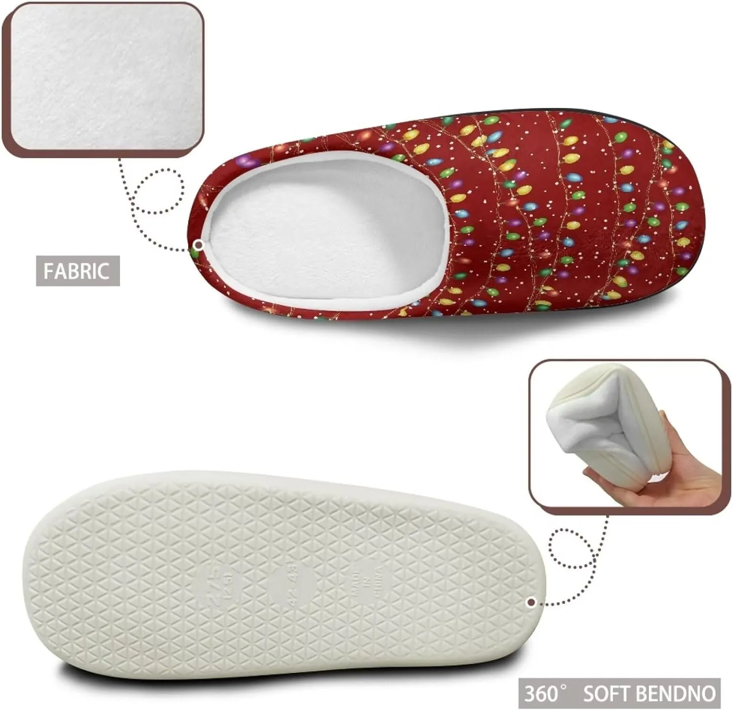 Women's Cotton Slipper Winter Warm Cozy Furry Fuzzy Home Slipper Non-Slip Outdoor Bedroom Slipper for Girls US 3-13