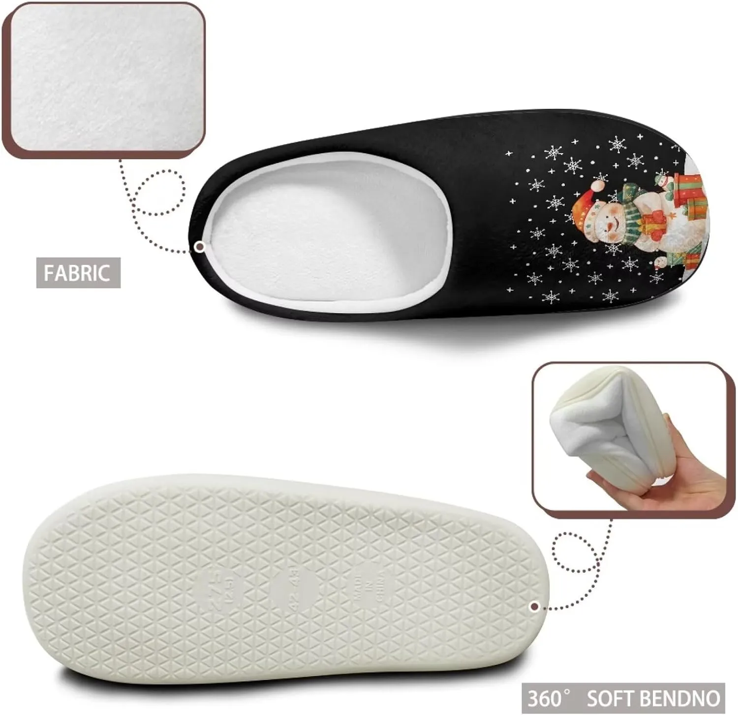 Women's Cotton Slipper Winter Warm Cozy Furry Fuzzy Home Slipper Non-Slip Outdoor Bedroom Slipper for Girls US 3-13