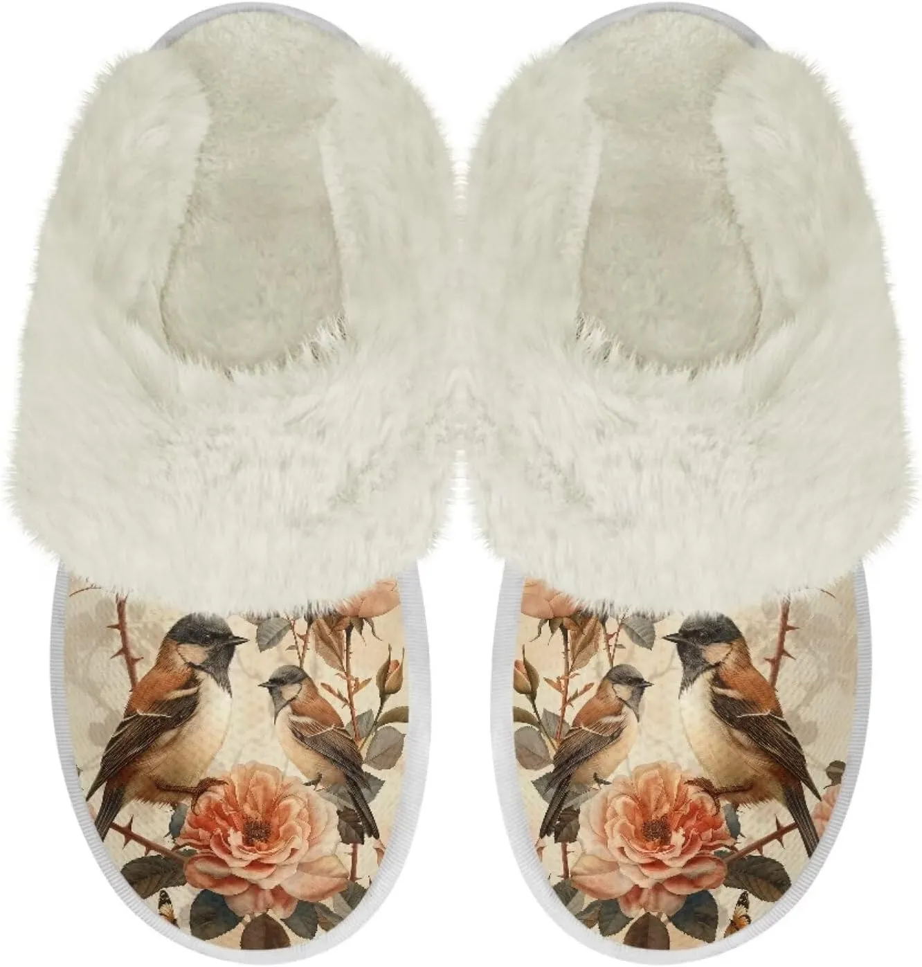 Women's Fuzzy Slip-on Slippers Cozy Lightweight House Slippers Non Slip Home Slippers Warm Winter Indoor Bedroom Slippers