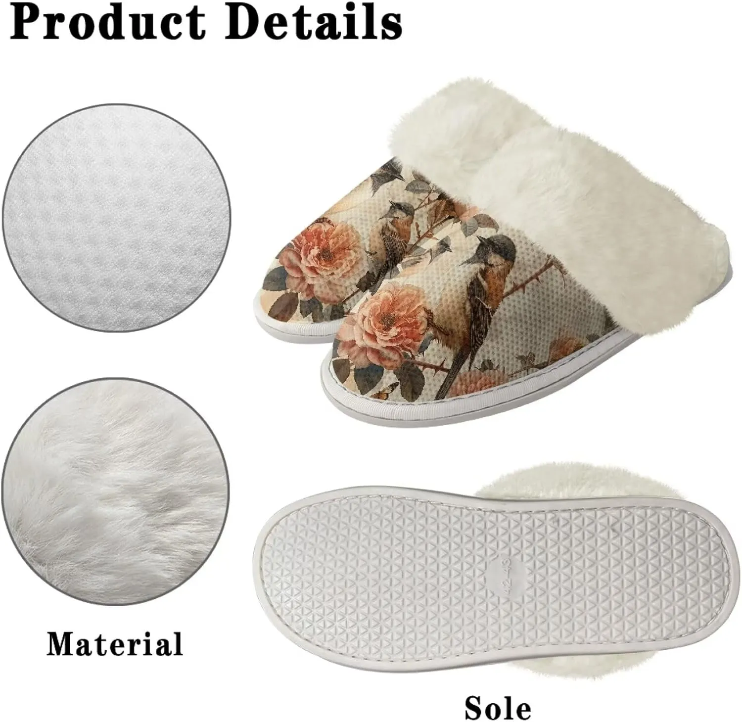 Women's Fuzzy Slip-on Slippers Cozy Lightweight House Slippers Non Slip Home Slippers Warm Winter Indoor Bedroom Slippers