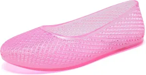 Women's Jelly Mesh Ballet Flats Clear Hollow Slip On Flat Sandals Casual Round Toe Balleria Flat Shoes