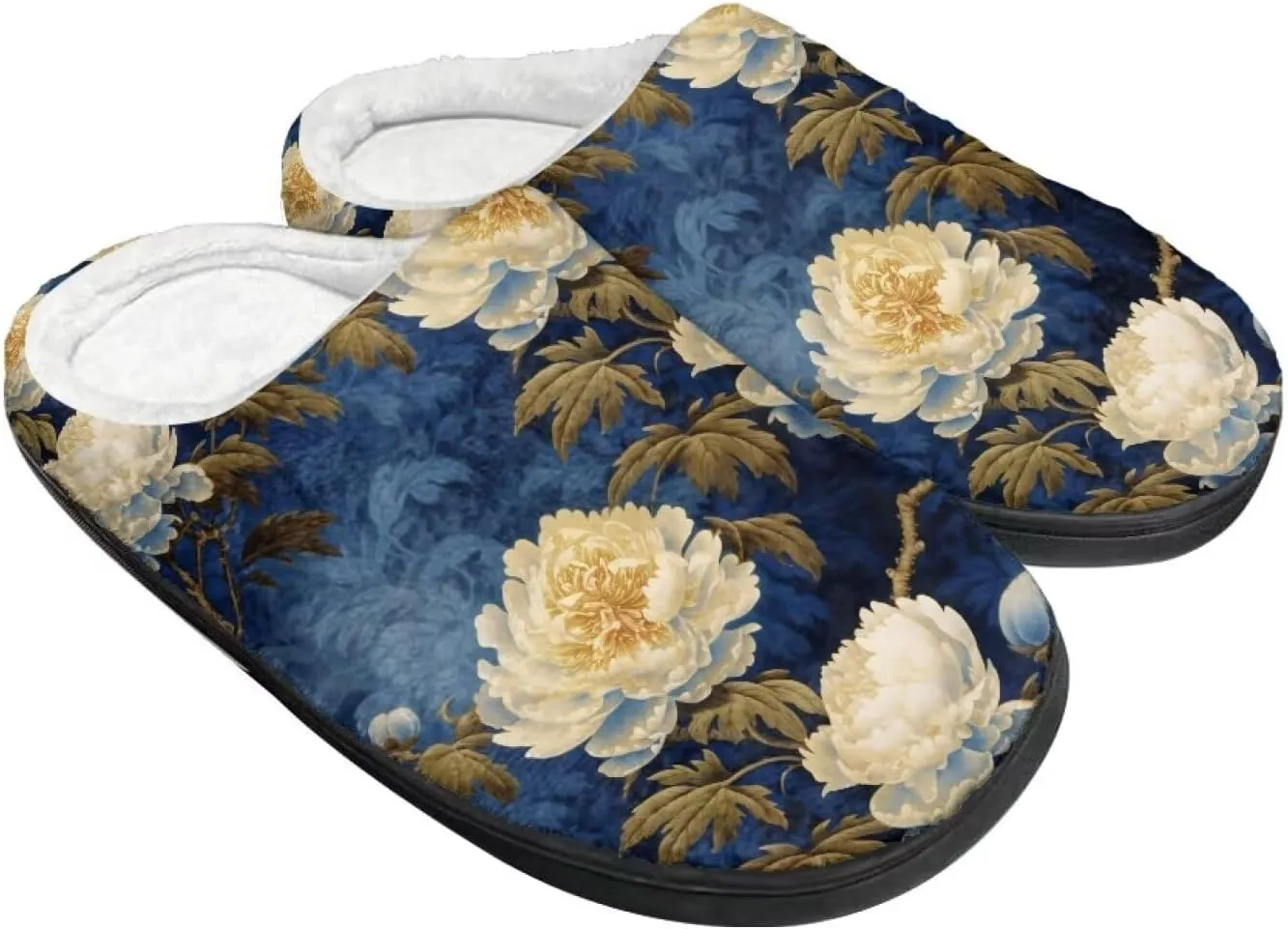 Womens Ladybug Cozy&Warm Printed Slipper with Dog Geometry Grippers Cozy and Fun House Slippers for Women