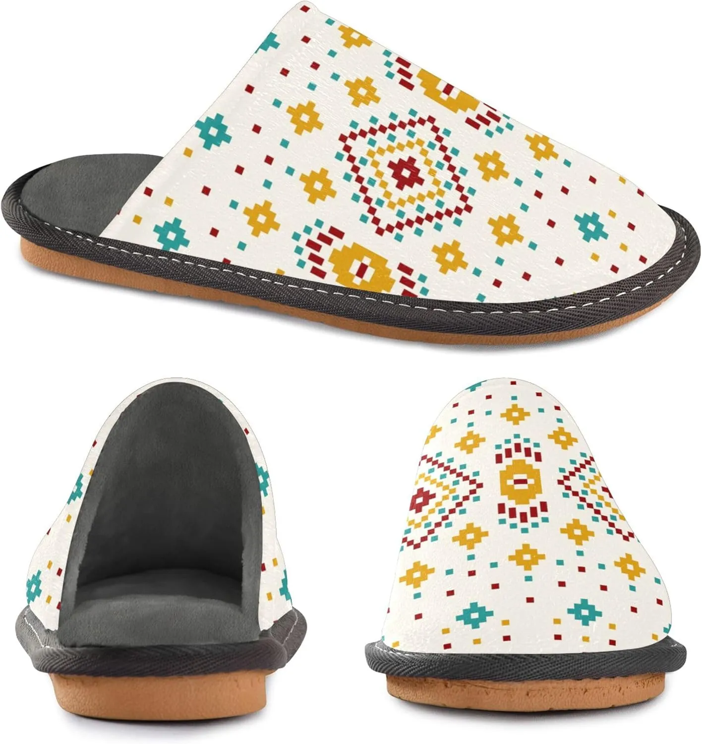 Womens Mens Fuzzy House Slippers Soft Warm Winter Shoes Anti-slip Memory Foam Indoor Outdoor Slippers