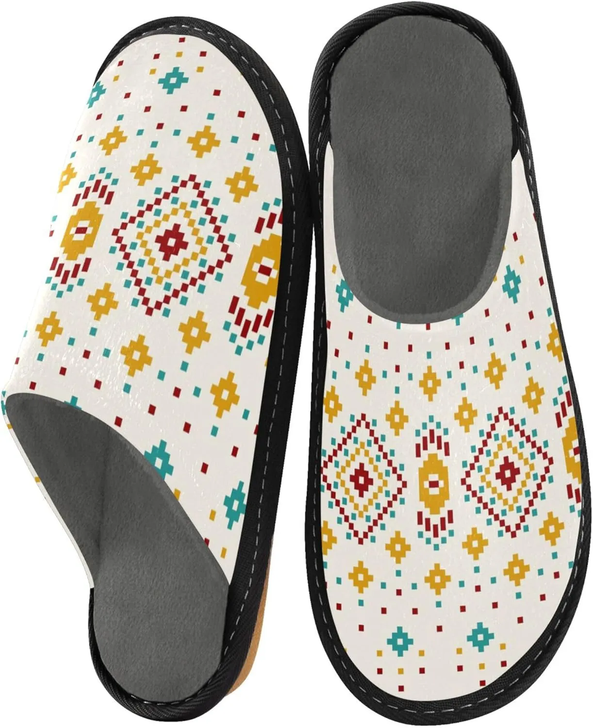 Womens Mens Fuzzy House Slippers Soft Warm Winter Shoes Anti-slip Memory Foam Indoor Outdoor Slippers