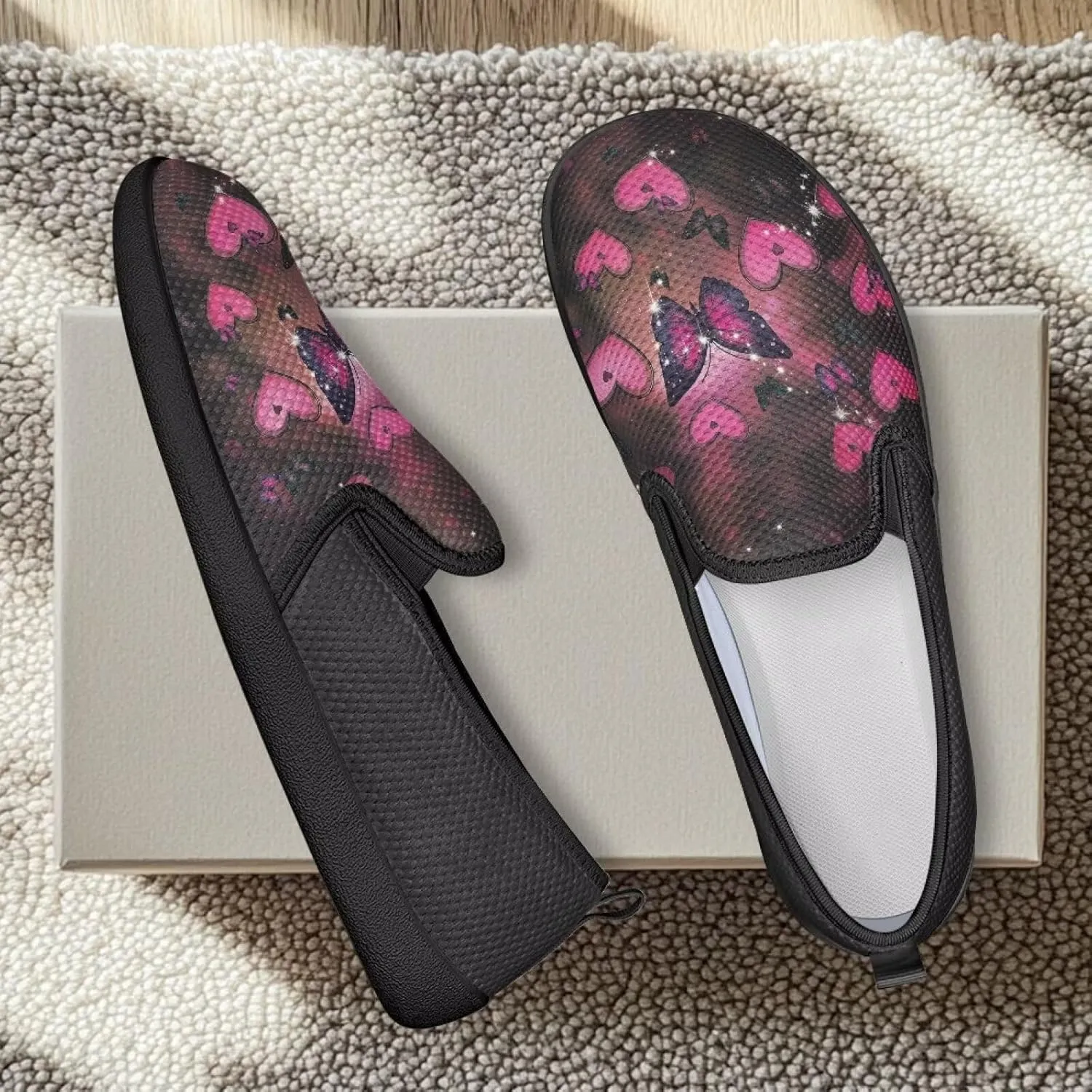 Womens Mesh Casual Flats Shoes Breathable Slip On Loafers Comfortable Walking Shoes Non Slip Work Travel Shoes US 6-11