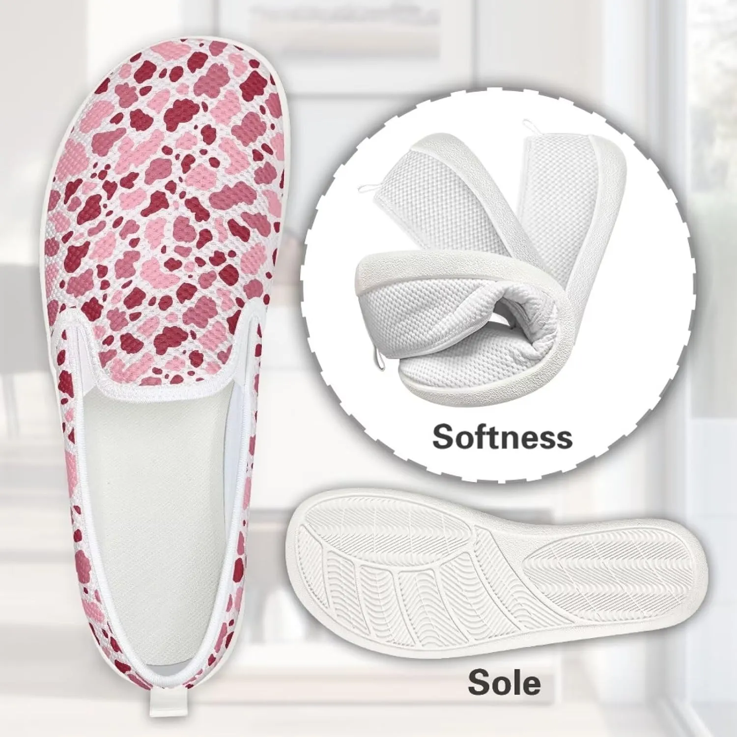 Women's Mesh Flats Shoes Breathable Slip On Casual Travel Walking Shoes Comfortable Non Slip Work Driving Flat Shoes US 6-11