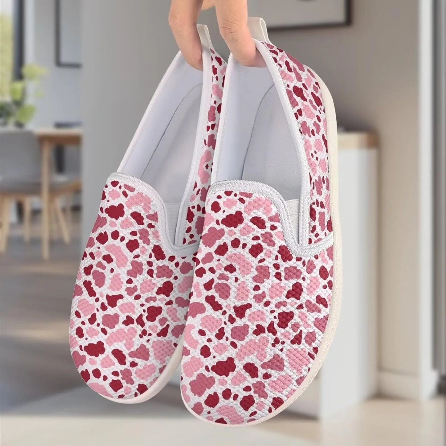 Women's Mesh Flats Shoes Breathable Slip On Casual Travel Walking Shoes Comfortable Non Slip Work Driving Flat Shoes US 6-11
