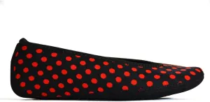 Women's Modern, Black/Red Polka Dots, Medium (Pack of 2)