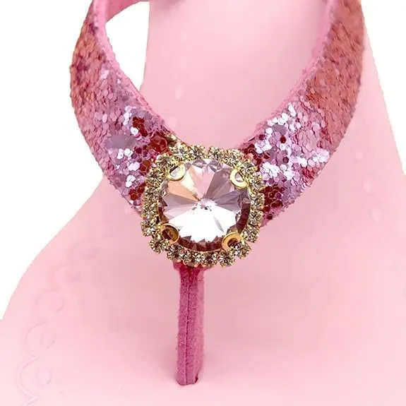 Women's Platform Flip Flops Rhinestone Sandals Wedge Slipper For Summer