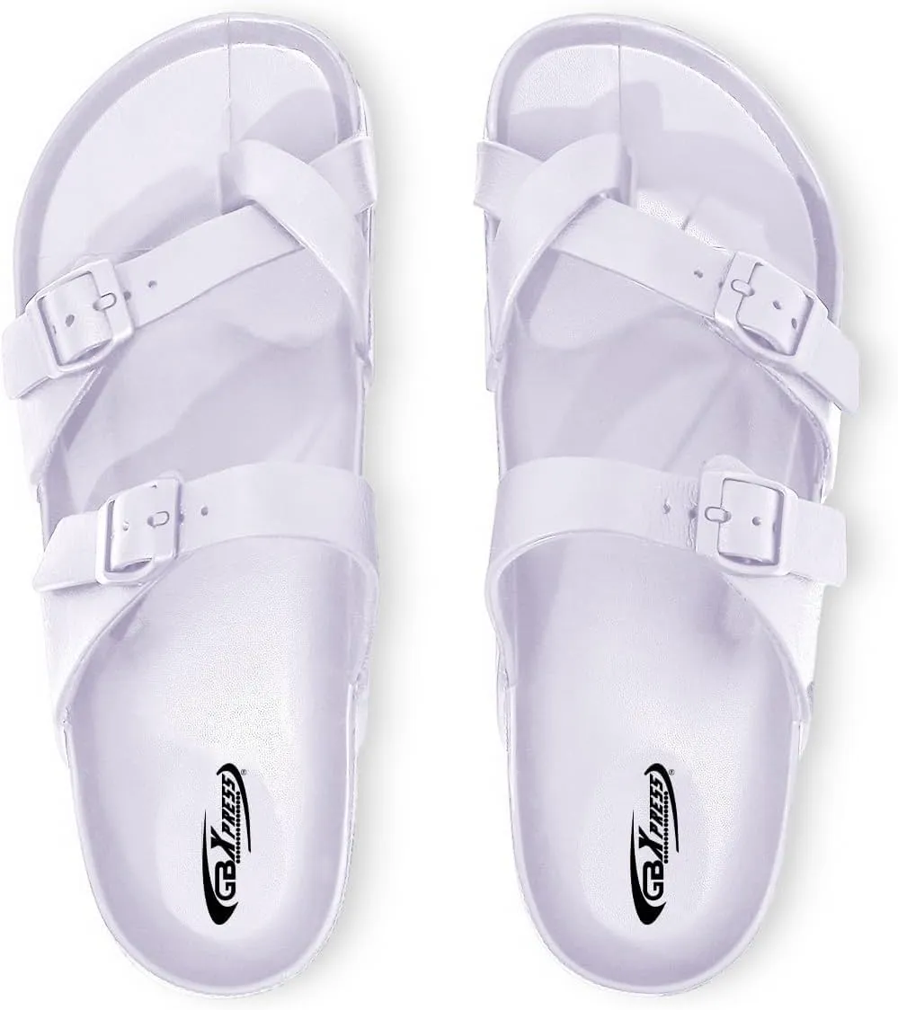 Women's Platform Sandals - Arch Support, Comfortable Foam Slides with Adjustable Buckle, Lightweight Thick Soles | Ultra Cushion