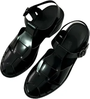 Women's Retro Roman Sandals, Hand Woven Cowhide Leather Minimalist Flat