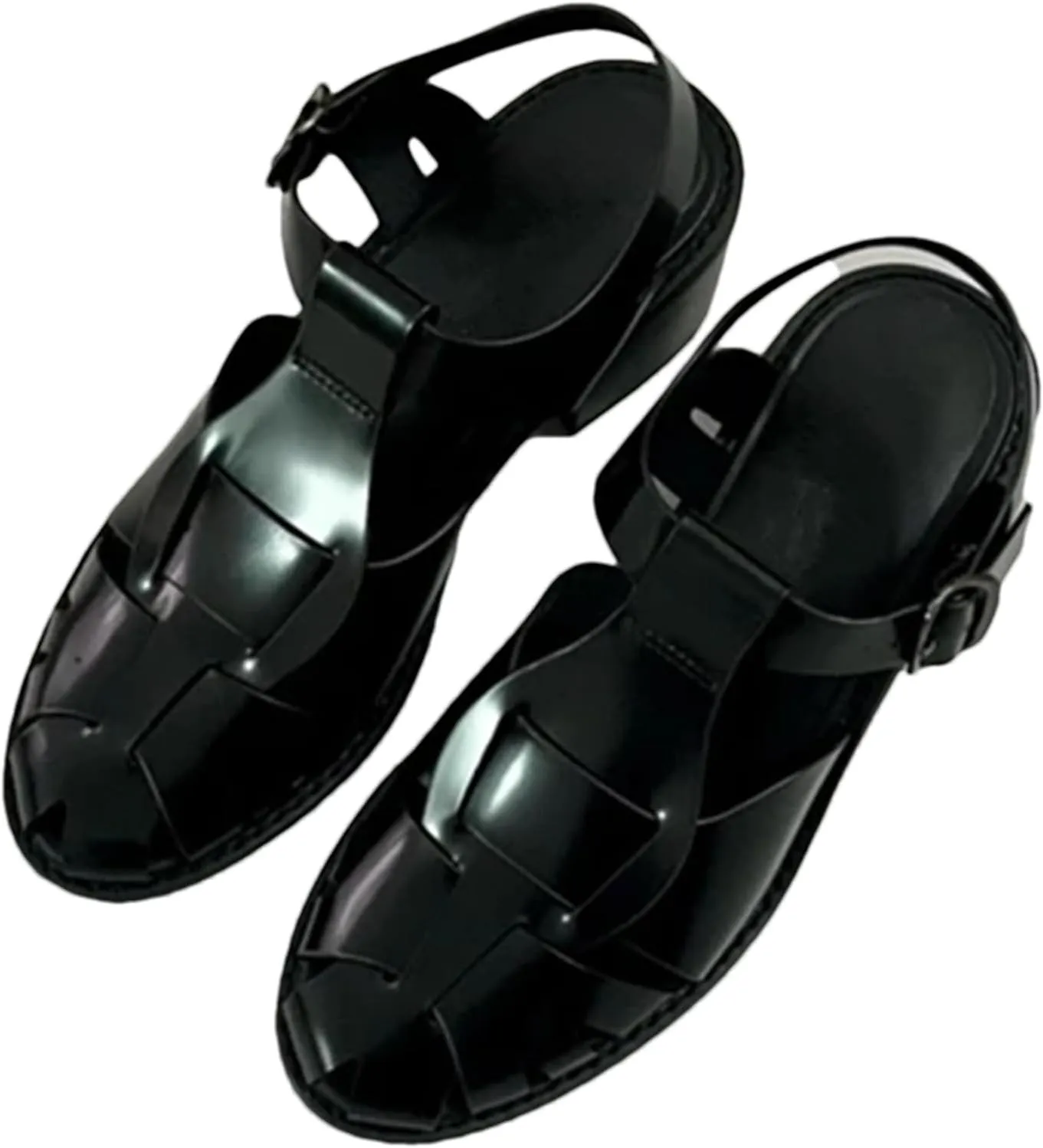 Women's Retro Roman Sandals, Hand Woven Cowhide Leather Minimalist Flat