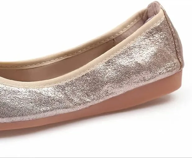 Women's Rhinestone Flats Sequins Wedding Shoes Comfort Pointed Toe Ballet Flat Shoe Low Heel Dress Shoe