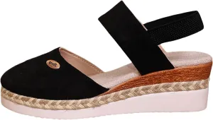 Womens Sandals 2025 Platform Suede Wedges Heel Sandals Slip On Sandals Flatform Closed Toe Beach Sandals
