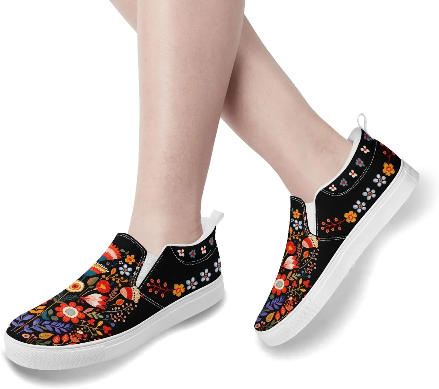 Women's Slip on Sneaker Low Top Canvas Loafers Comfortable Non Slip Casual Shoes