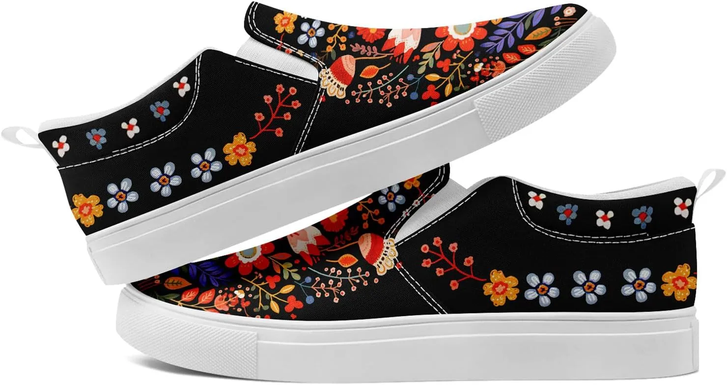 Women's Slip on Sneaker Low Top Canvas Loafers Comfortable Non Slip Casual Shoes