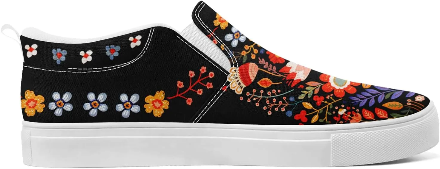 Women's Slip on Sneaker Low Top Canvas Loafers Comfortable Non Slip Casual Shoes