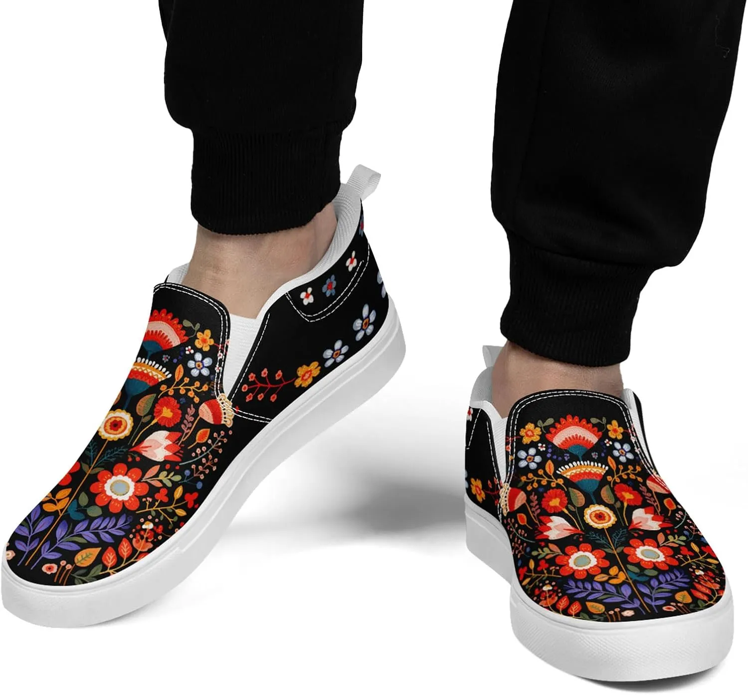 Women's Slip on Sneaker Low Top Canvas Loafers Comfortable Non Slip Casual Shoes