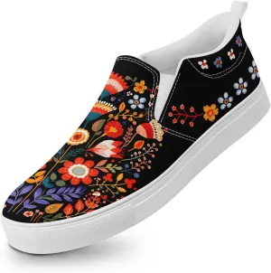 Women's Slip on Sneaker Low Top Canvas Loafers Comfortable Non Slip Casual Shoes