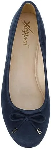 XAPPEAL Cailin - Women's Slip-On Round Toe Bow Accented Dress Ballet Flats