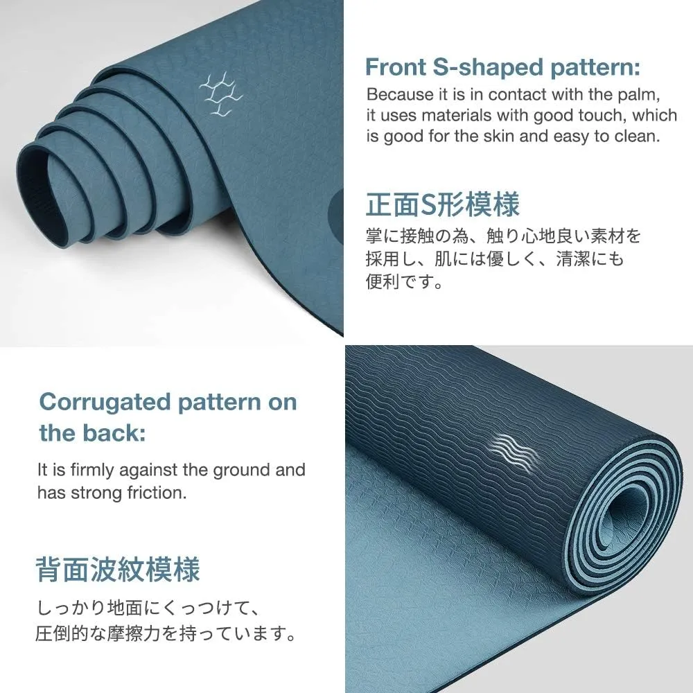 Yoga Mat Non Slip TPE Thick Yoga Mat, Large Size 72"L x 24"W x 0.32"Th, Eco Friendly Exercise Mat with Carrying Strap, Pro Yoga Mats for Women, Workout Mats for Home, Pilates and Floor Exercises