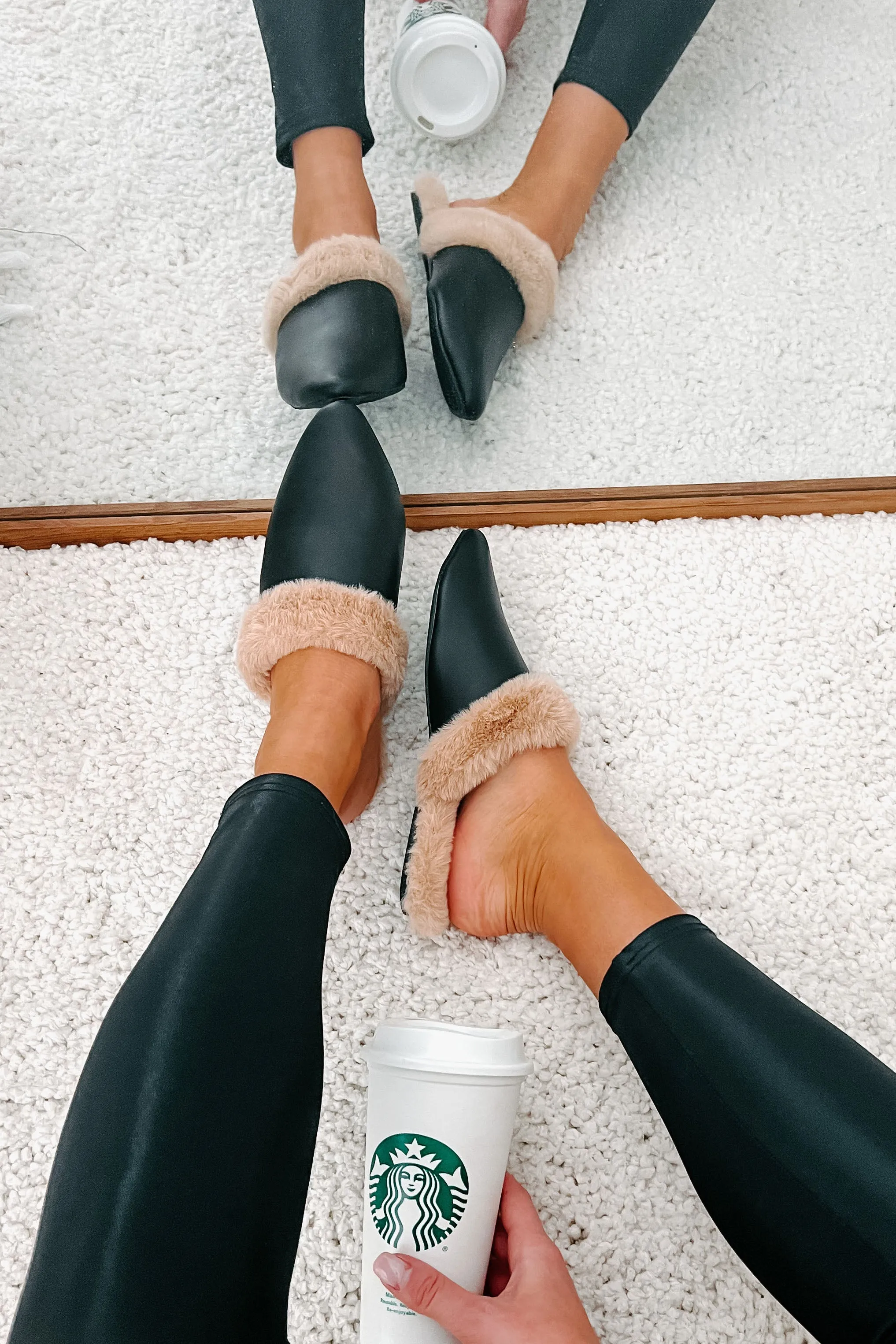 You're On Your Own Faux Fur Lined Mules (Black)