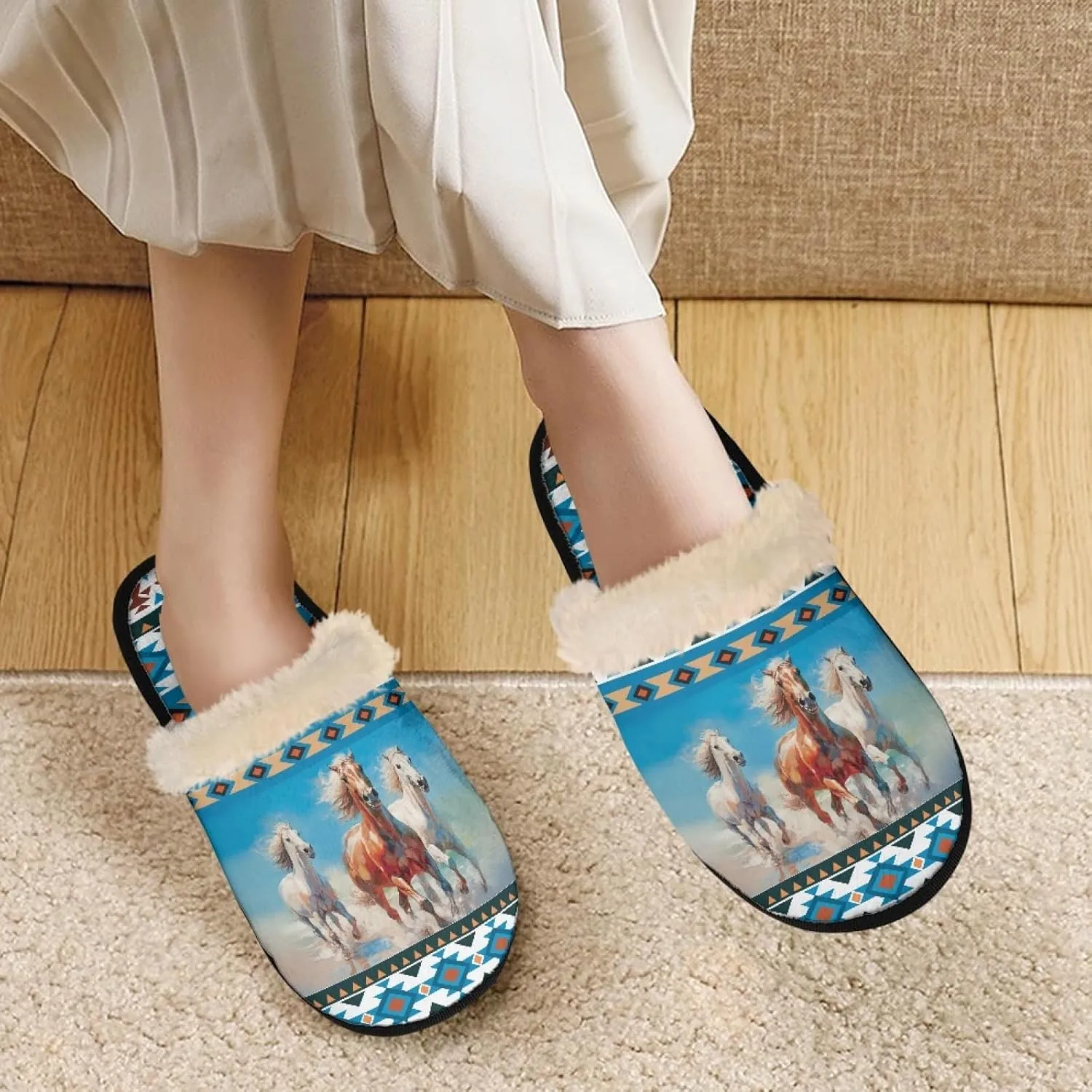Yzaoxia House Slippers for Women Girls Soft Cozy Bedroom Slippers Fuzzy Warm Winter Anti Slip
