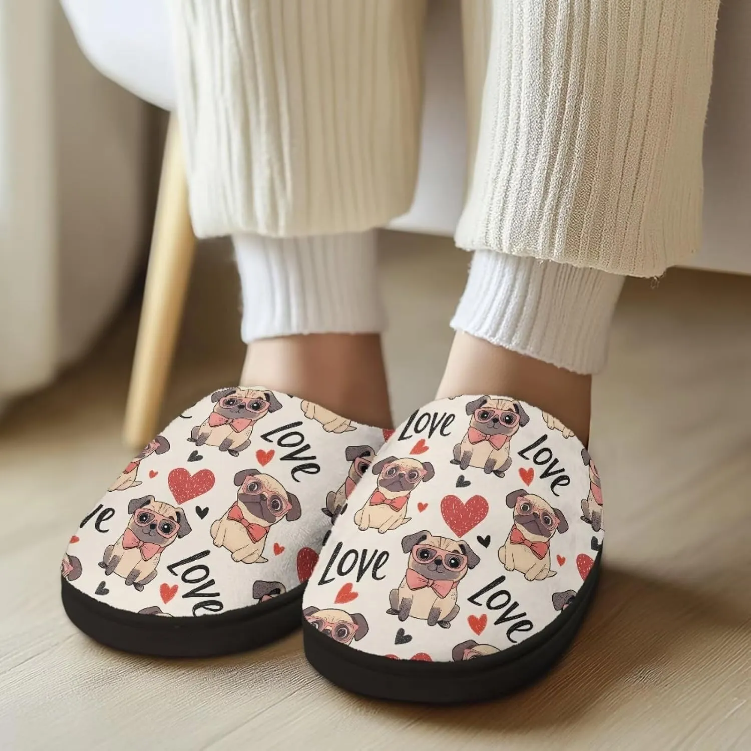 Yzaoxia Slippers for Women Size 5.5-12 Warm Cozy Bedroom Slippers Man Soft Plush House Slippers