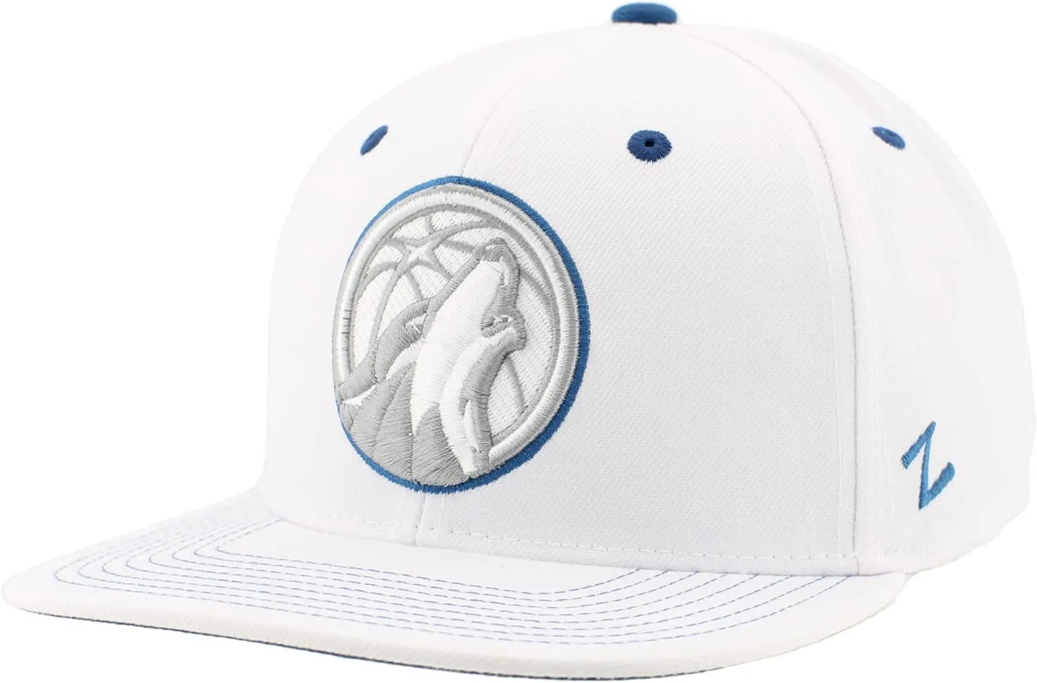 ZHATS NBA Officially Licensed Adjustable Snapback Hat Flat Bill Z11 Pop White